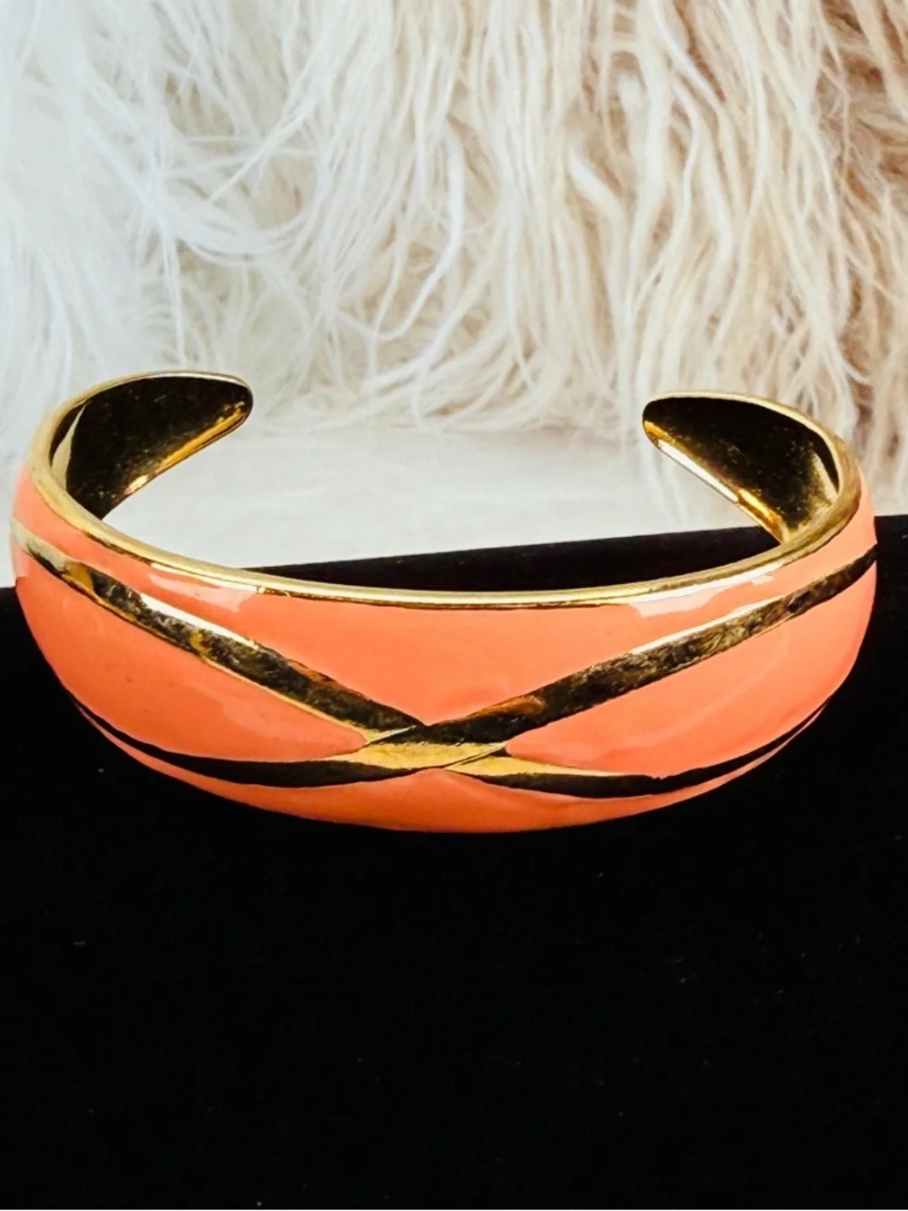 Vibtage Goldtone Coral Cuff Bracelet